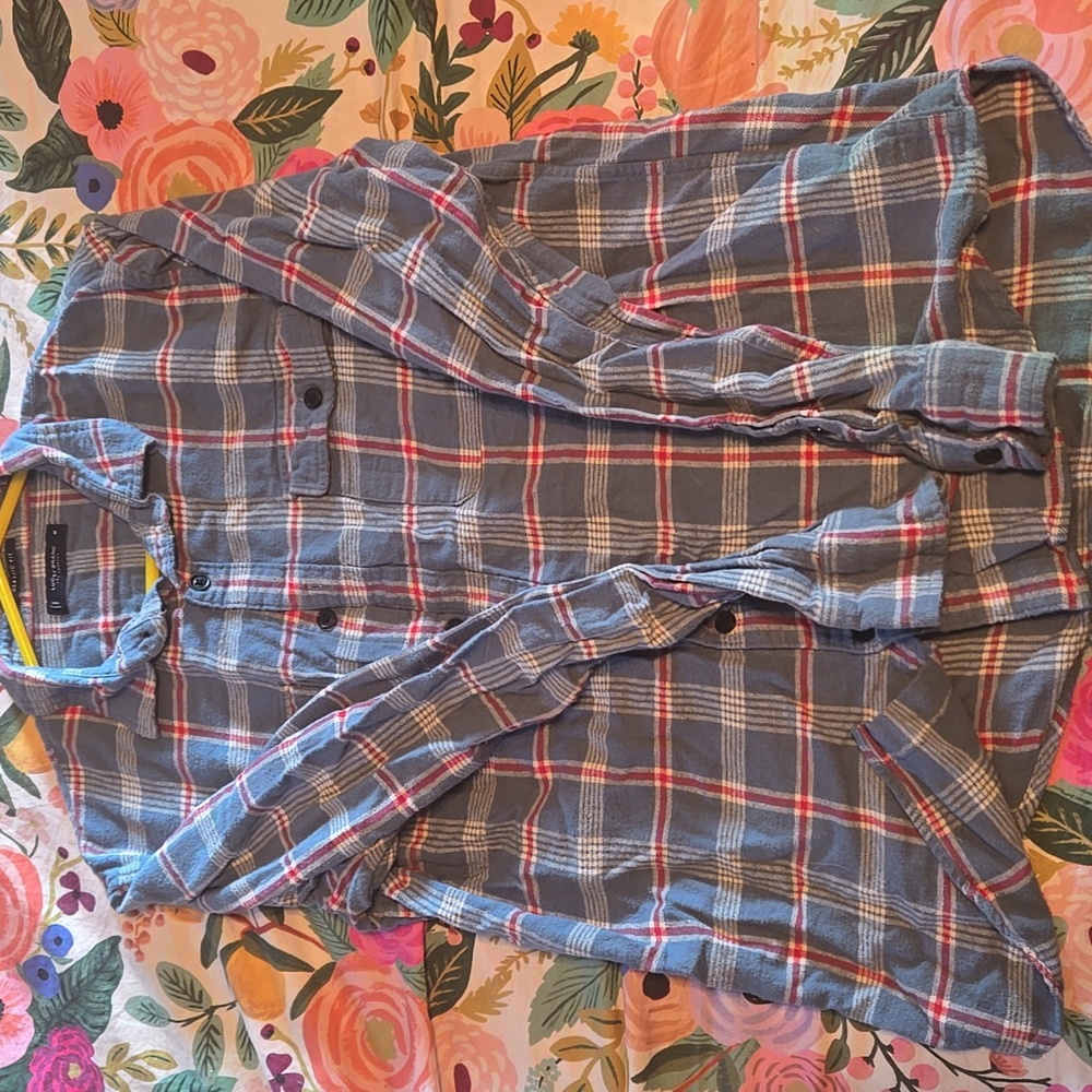 Lucky Brand Blue and Red Plaid Shirt